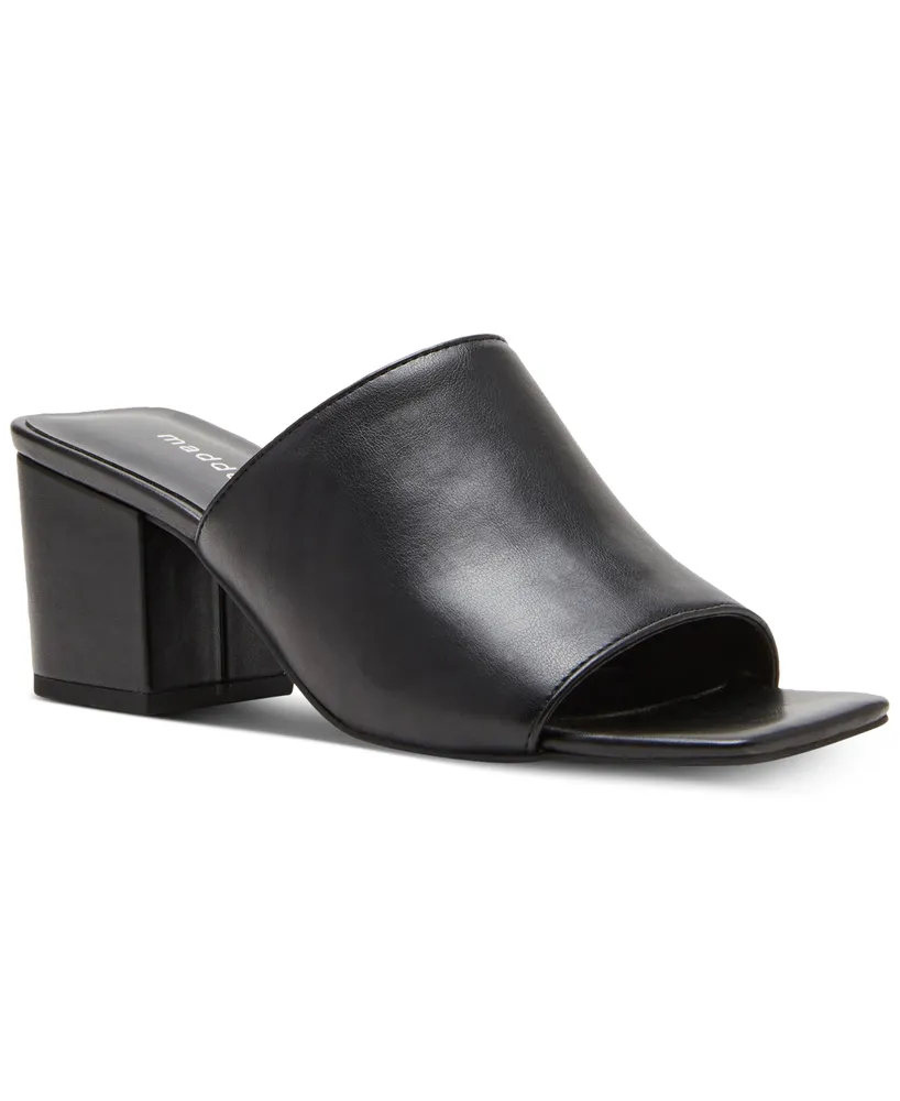 Madden Girl Taz Square-Toe Block-Heel Mules