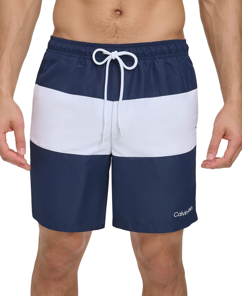 Calvin Klein Men's Colorblocked 7" Swim Trunks, Created for Macy's