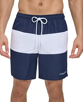 Calvin Klein Men's Colorblocked 7" Swim Trunks, Created for Macy's