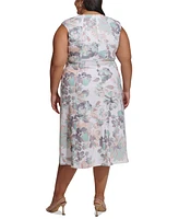 Calvin Klein Plus Size Sleeveless Printed Midi Dress