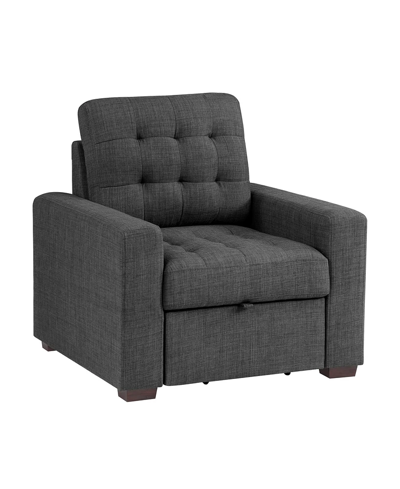 White Label Bonita 38" Chair with Pull-Out Ottoman