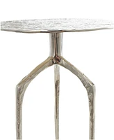 Rosemary Lane 15" x 15" x 22" Aluminum Geometric Slim Textured Accent Table