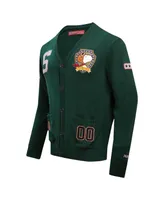 Men's Freeze Max Forest Green Peanuts Snoopy Top Dog Cardigan