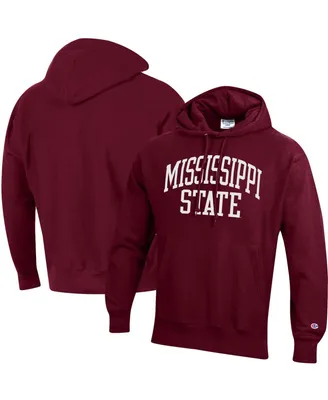 Men's Champion Maroon Mississippi State Bulldogs Team Arch Reverse Weave Pullover Hoodie