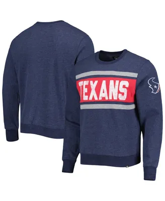 Men's '47 Brand Heather Navy Distressed Houston Texans Bypass Tribeca Pullover Sweatshirt