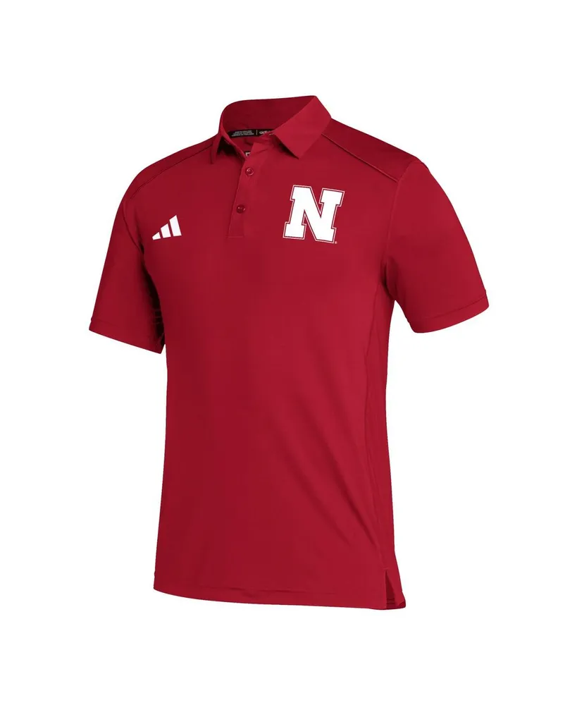Men's adidas Scarlet Nebraska Huskers Strategy Aeroready Polo Shirt