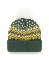 Women's '47 Brand Green Green Bay Packers Elsa Cuffed Knit Hat with Pom