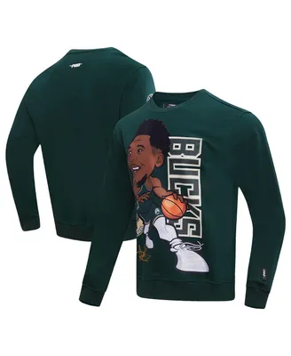 Men's Pro Standard Giannis Antetokounmpo Hunter Green Milwaukee Bucks Avatar Pullover Sweatshirt