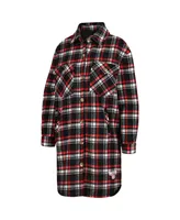 Women's Pro Standard Red, Black Chicago Bulls Prep Plaid Button-Up Shacket