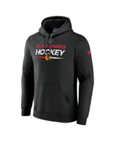 Men's Fanatics Black Chicago Blackhawks Authentic Pro Pullover Hoodie