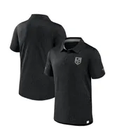 Men's Fanatics Black Los Angeles Kings Authentic Pro Jacquard Polo Shirt