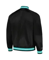 Men's Mitchell & Ness Black Vancouver Grizzlies Hardwood Classics Throwback Wordmark Raglan Full-Snap Jacket