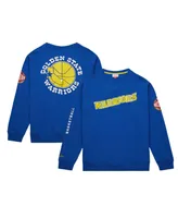 Men's Mitchell & Ness Royal Golden State Warriors Hardwood Classics There and Back Pullover Sweatshirt