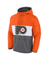 Men's Fanatics Orange Philadelphia Flyers Flagrant Foul Anorak Raglan Half-Zip Hoodie Jacket