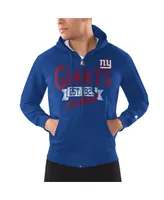 Men's Starter Royal Distressed New York Giants Domestic Post Season Full-Zip Hoodie