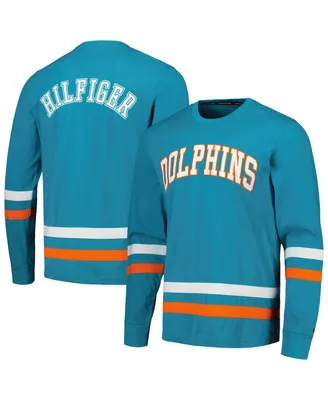 Men's Tommy Hilfiger Aqua, Orange Miami Dolphins Nolan Long Sleeve T-shirt