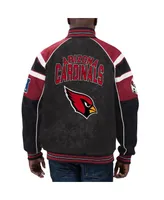 Men's G-iii Sports by Carl Banks Black Arizona Cardinals Faux Suede Raglan Full-Zip Varsity Jacket