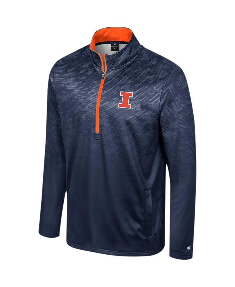 Men's Colosseum Navy Illinois Fighting Illini The Machine Half-Zip Jacket