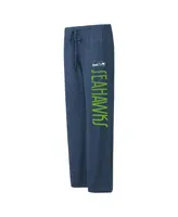 Women's Concepts Sport Navy, Charcoal Distressed Seattle Seahawks Muscle Tank Top and Pants Lounge Set