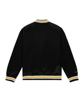 Men's Mitchell & Ness Black Boston Bruins 100th Anniversary Satin Raglan Full-Snap Jacket