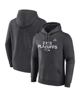 Men's Fanatics Heather Charcoal Baltimore Ravens 2023 Nfl Playoffs Fleece Pullover Hoodie