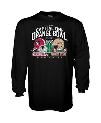 Men's Blue 84 Black Florida State Seminoles Vs. Georgia Bulldogs 2023 Orange Bowl Matchup Long Sleeve T-shirt