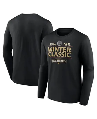 Men's Fanatics Black Vegas Golden Knights 2024 Nhl Winter Classic Text Driven Long Sleeve T-shirt