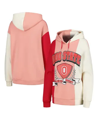 Women's Gameday Couture Scarlet Ohio State Buckeyes Hall of Fame Colorblock Pullover Hoodie
