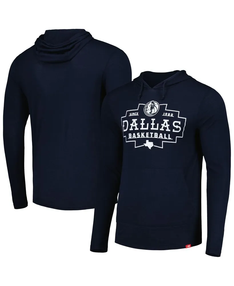 Men's and Women's Sportiqe Navy Dallas Mavericks Rowan Tri-Blend Long Sleeve Hoodie T-shirt