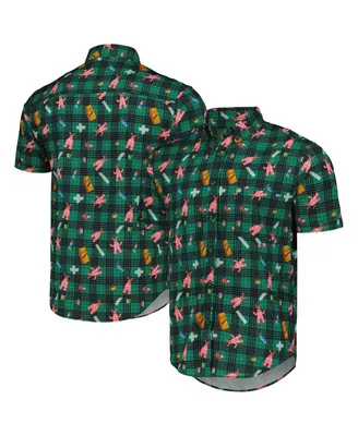 Men's and Women's Rsvlts Green A Christmas Story on Cleveland Street Kunuflex Button-Down Shirt