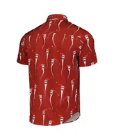Men's and Women's Rsvlts Burgundy The Nightmare Before Christmas Festive Jack Kunuflex Button-Down Shirt