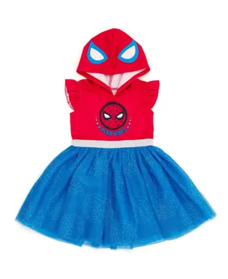 Marvel Spider-Man Girls Mesh Tulle Dress Blue Toddler| Child - Spider