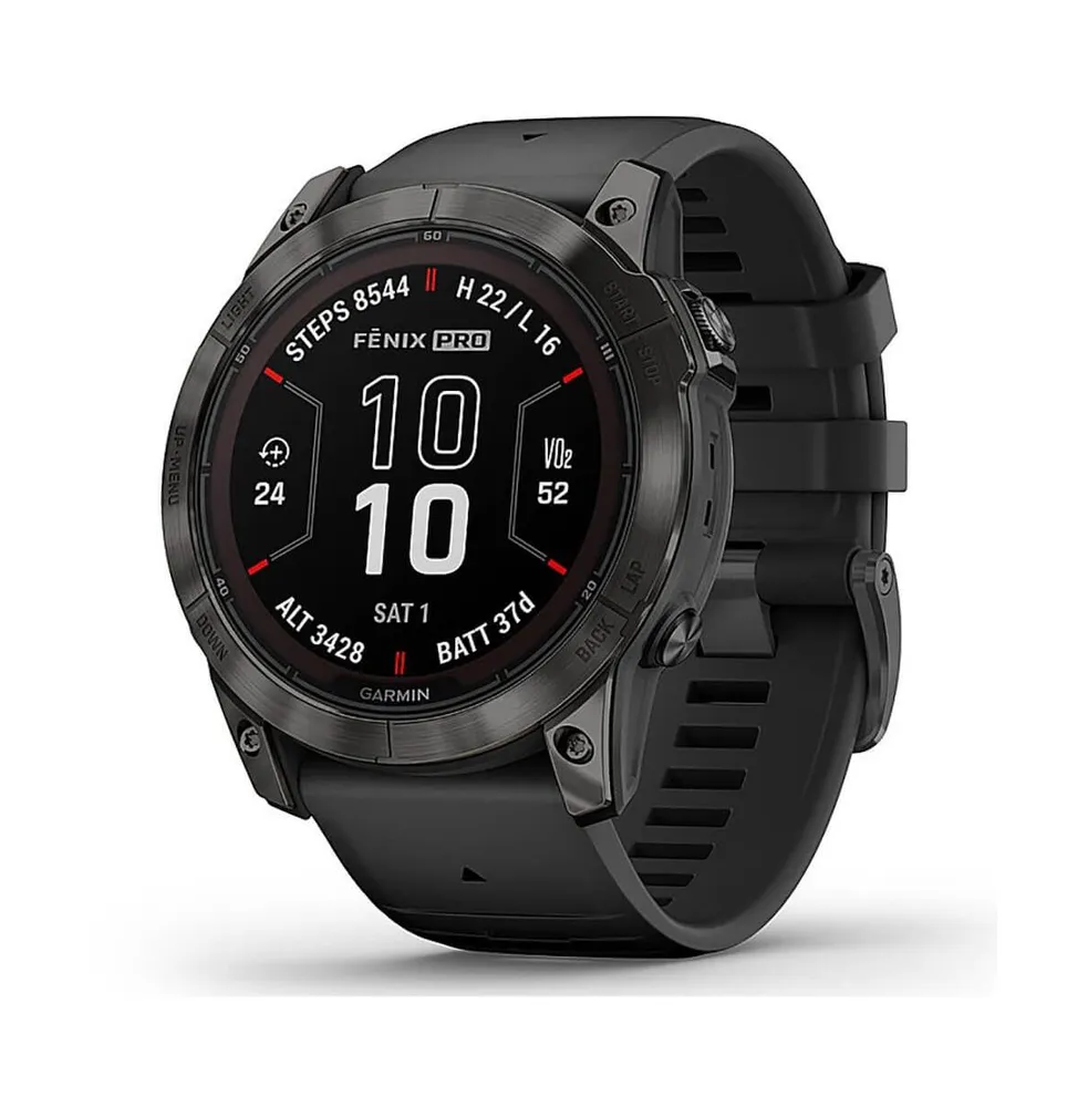 Garmin Pro Sapphire Carbon Gray Solar Edition Unisex Smart watch With Black Plastic Band