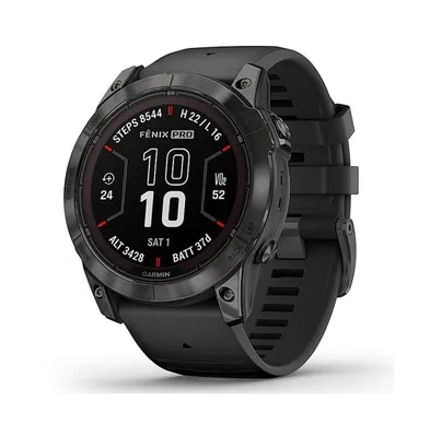 Garmin Pro Sapphire Carbon Gray Solar Edition Unisex Smart watch With Black Plastic Band