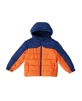 Bearpaw Boys Colorblock Fleece Lined Puffer Coat with Hood