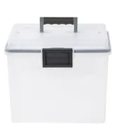 Iris Usa 19 Qt. Weatherpro Plastic Office Storage Portable Letter Size File Box with Organizer