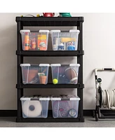 Iris 45qt Clear View Plastic Storage Bin with Lid and Latching Buckles