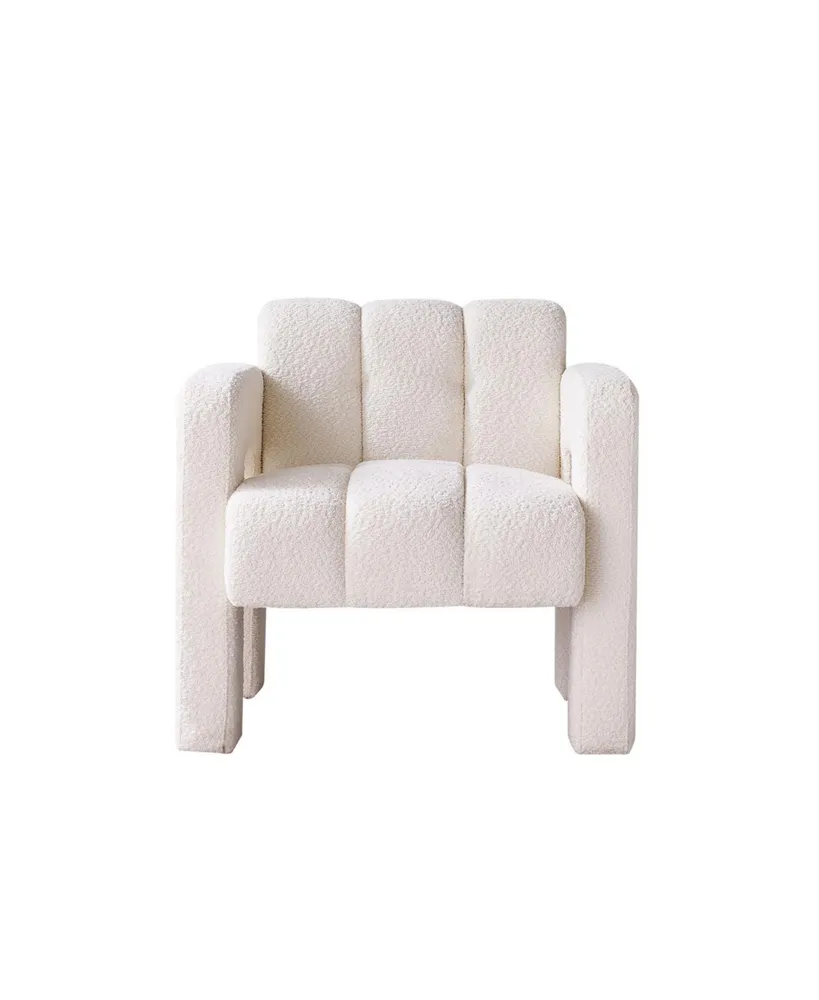Wide Boucle Upholstered Accent Chair
