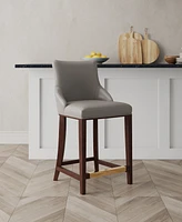 Manhattan Comfort Shubert Leatherette Upholstered Beech Wood Counter Stool