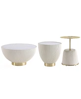 Manhattan Comfort Anderson 3-Piece Leatherette Upholstered Coffee Table and End Set