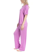 Muk Luks Women's 2-Pc. I Heart Lounge Printed Pajamas Set