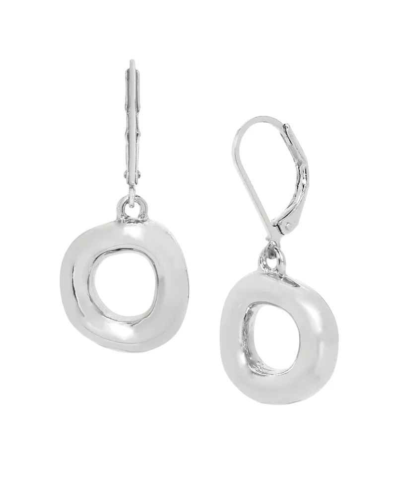 Robert Lee Morris Soho Silver-Tone Open Circle Drop Earrings