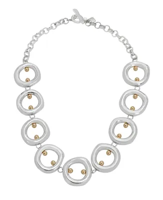 Robert Lee Morris Soho Two-Tone Open Circle Collar Necklace - Two