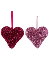 Northlight Set of 12 Shimmering Heart Valentine's Day Wall Decorations 4"