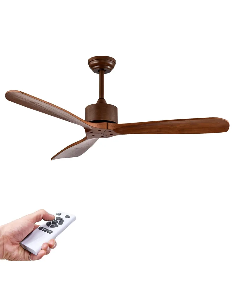 52 Inch Modern Ceiling Fan Indoor Outdoor Brushed Finish with Remote