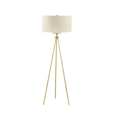 Home Outfitters Gold Tripod Floor Lamp, Great for Bedroom, Living Room, Modern/Contemporary