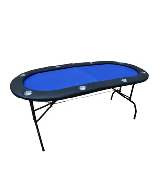 Ino Design 73" Foldable Poker Table with Padded Rails Cup Holders