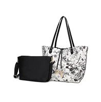 Mkf Collection Danielle Reversible Shopper Tote Bag with Crossbody Pouch by Mia K