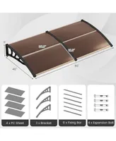 80'' x 40'' Patio Awning Canopy Outdoor Window Door Overhang Rain Snow Protection