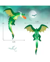 5 Ft Hanging Halloween Inflatable Fire-breathing Dragon Flying Decoration Yard